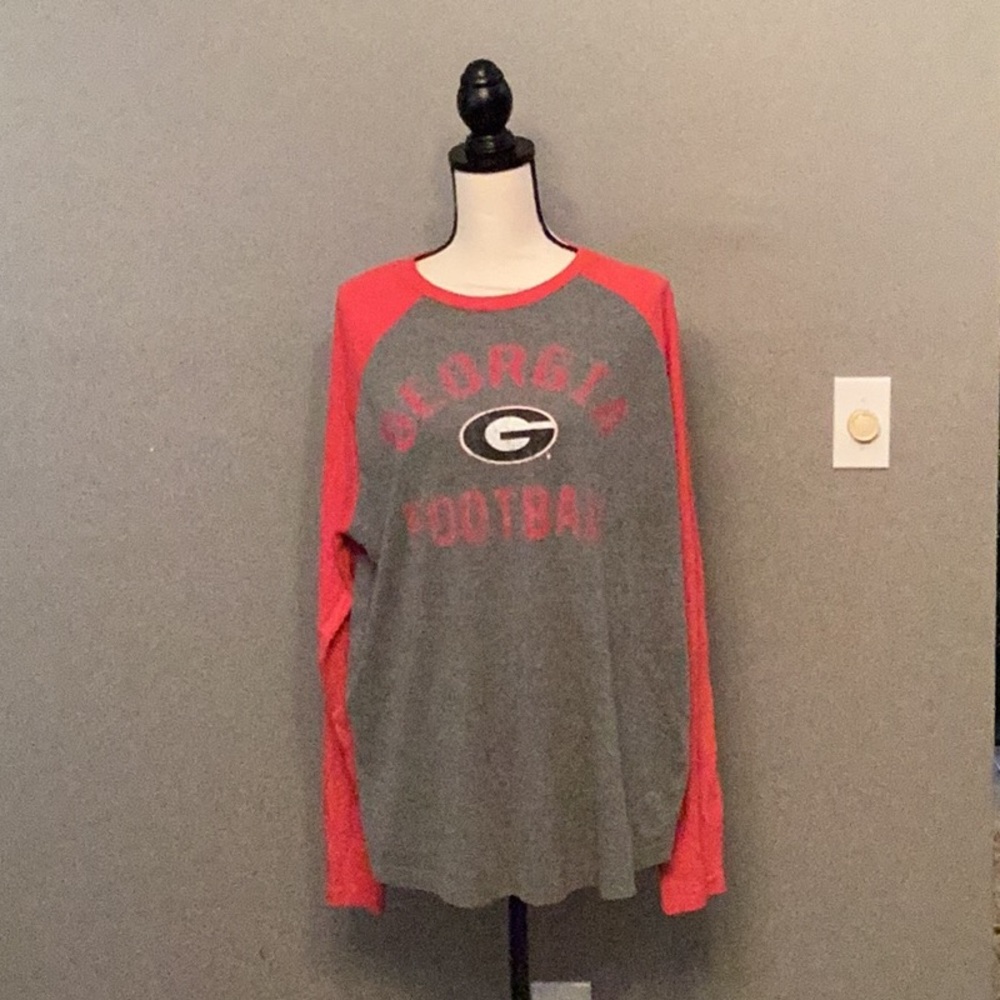 Fanatics Men’s XL Gray and Red Georgia Bulldogs Tee EUC
